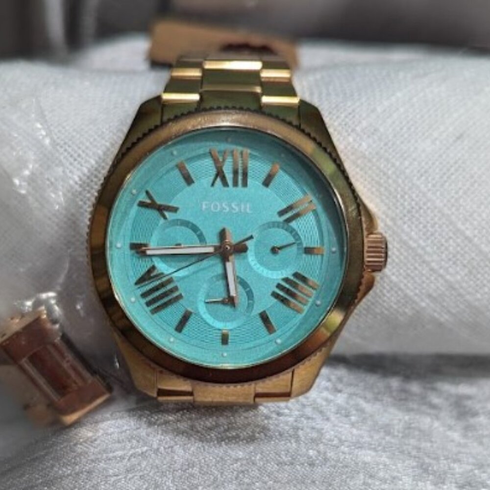 Fossil Watch Cecile Collection Rose Gold and Teal Unisex
